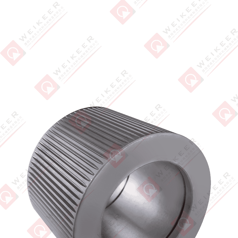 Gegolfde stalen pelletrol met gesloten uiteinde Gegolfde stalen pelletrol met gesloten uiteinde